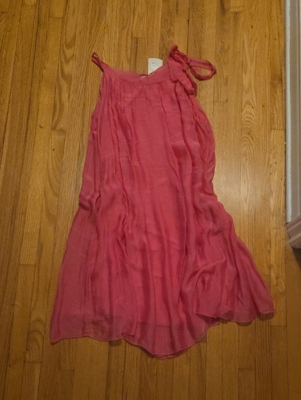 Rampage Coral-Pink Tie-Shoulder Sundress